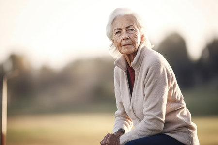 shot of a senior woman warming up before her golf lessonの素材