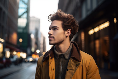shot of a handsome young designer standing in the cityの素材
