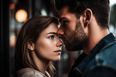 shot of a young couple engaged in an momentの素材