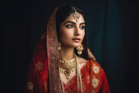 cropped shot of a beautiful young woman in traditional garbの素材