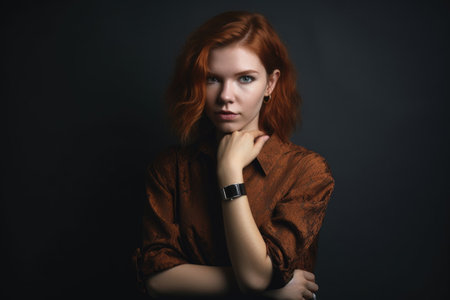 portrait of a stylish young woman with her arms crossedの素材