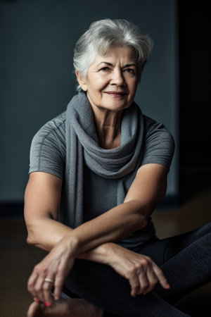 portrait of woman stretching before her exercise classの素材