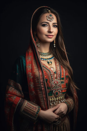 shot of a beautiful woman in ethnic dressの素材