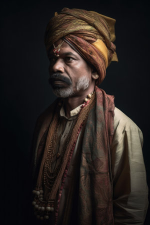 an image of a man wearing traditional indian clothingの素材