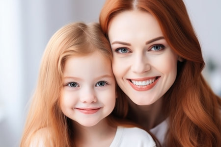 portrait of a happy mother and daughterの素材
