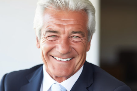 cropped portrait of a senior business man smiling at the cameraの素材