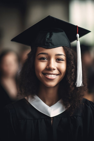 shot of a young woman on graduation dayの素材