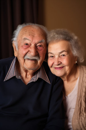 senior, grandparents and bonding of a senior couple at home for retirement, growth or familyの素材