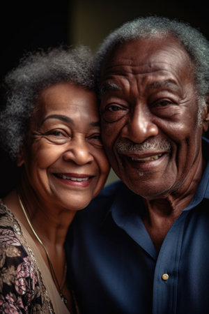 senior, black woman and smile portrait for retirement home, care or senior couple with loveの素材