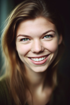 portrait of a young woman smiling at the cameraの素材