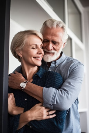 shot of an affectionate mature couple at homeの素材