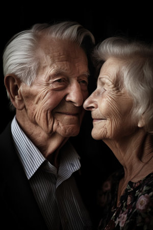 portrait of an older couple sharing a moment togetherの素材