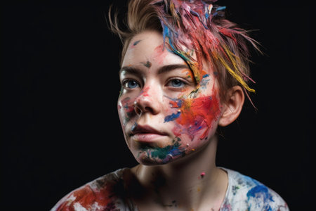 closeup portrait of a creative young personの素材