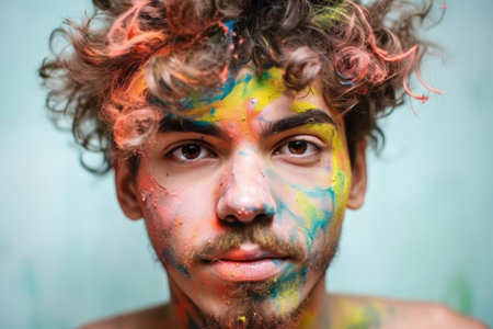 closeup portrait of a creative young personの素材