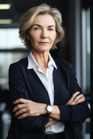 portrait of a mature businesswoman with her arms crossed in an office