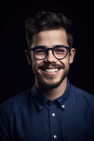 shot of a handsome young man wearing spectacles and smilingの素材