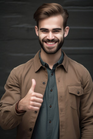 cropped shot of a handsome young man giving you the thumbs upの素材