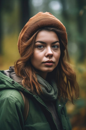 shot of a young woman in the outdoorsの素材