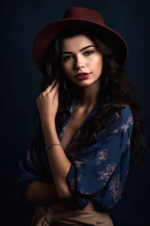 cropped portrait of a stylish young woman posing in her trendy outfitの素材