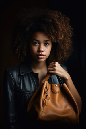 shot of a young woman holding a handbagの素材