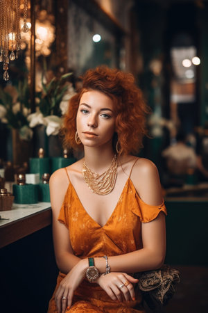 shot of a beautiful young woman posing in her boutiqueの素材