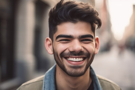 cropped shot of a handsome young man smilingの素材