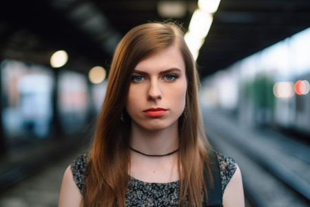 portrait of a confident young transgender womanの素材