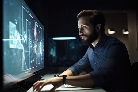 shot of a male designer using a digital interface to support his workの素材