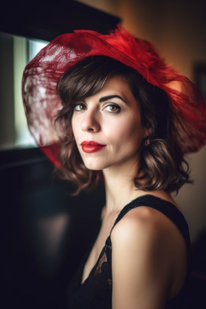 portrait of a beautiful woman ready to go out with friendsの素材