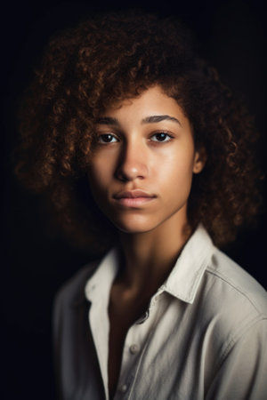 portrait of a young woman experiencing racial discrimination against herの素材