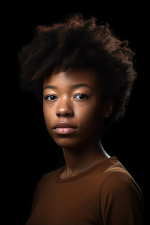 shot of a young woman standing against a gray backgroundの素材