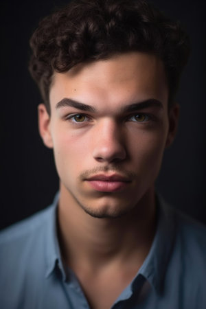 cropped portrait of a confident young manの素材