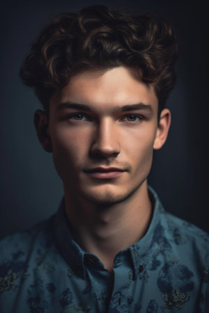 cropped portrait of a confident young manの素材
