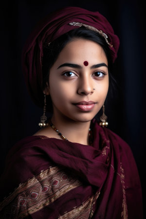 cropped shot of a young woman in traditional muslim clothingの素材