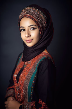 shot of a young woman wearing traditional muslim clothingの素材