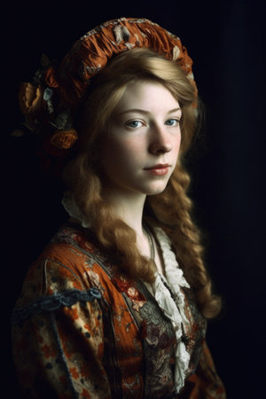shot of a young woman dressed in a costumeの素材