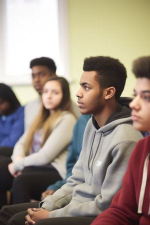 shot of young people attending a workshop on educationの素材