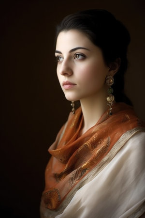 a beautiful young woman wearingの素材