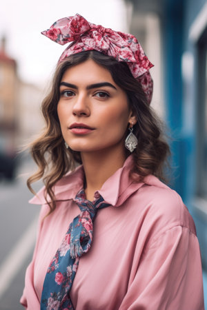 cropped shot of a woman in a trendy outfitの素材