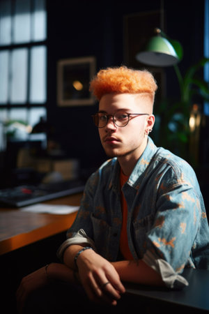 portrait of a confident young creative professional working in an officeの素材