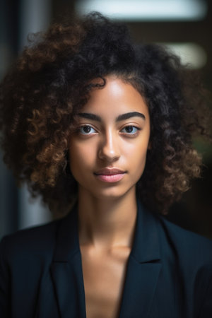 cropped portrait of a young businesswoman in the officeの素材