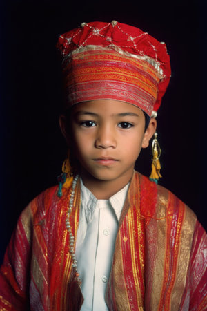 shot of a young boy in traditional garbの素材