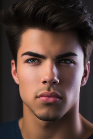 closeup of handsome young manの素材