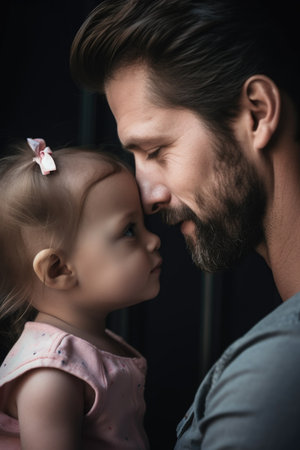 cropped shot of a young father and his baby girlの素材