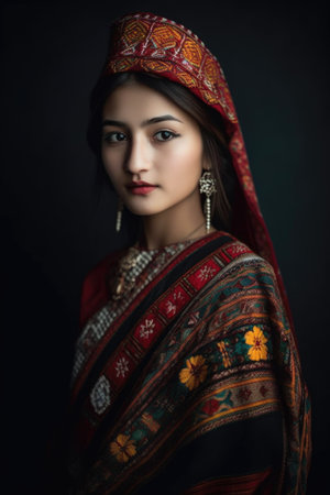 shot of a beautiful young woman in traditional dressの素材