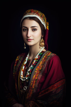 shot of a beautiful young woman wearing traditional muslim attireの素材