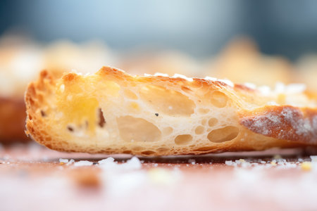close-up of a baguetteè¢Âs crispy crustの素材