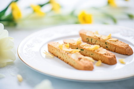 almond biscotti with whole almonds asideの素材