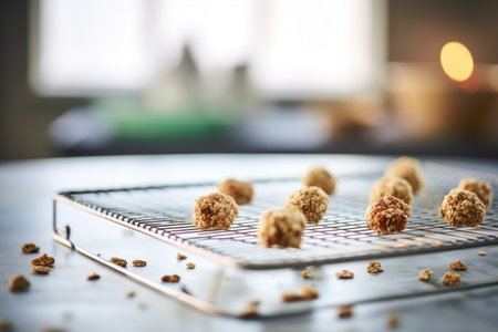 energy balls on a cooling rack with soft lightの素材