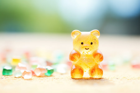 single gummy bear enlarged with macro lensの素材